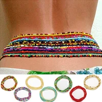 beads waist chain jewelry african belly bead body chain elastic colorful layered waist jewelry body accessories for women