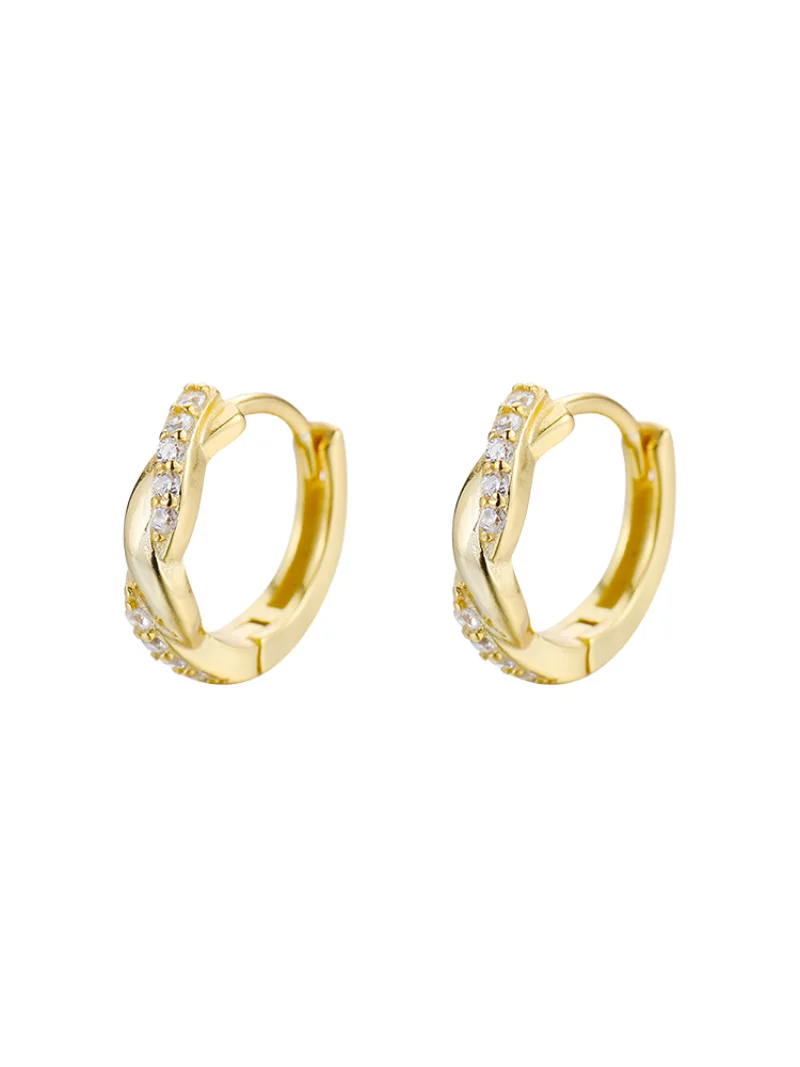 

Monkton 925 Sterling Silver Hoop Earrings for Women Shinny Zircon Gold Tiny Piercing Huggie Earring Fine Jewelry Accessories