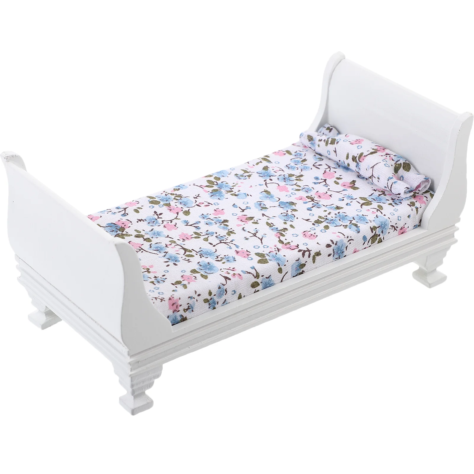 

Mini House Miniature Bedroom Bed Miniature Wood Bed Mini Furnishing Adornment