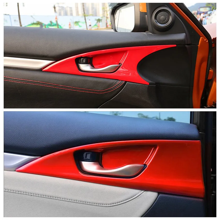 

Accessories Inner Side Car Door Handle Pull Bowl Cover Trim Inner Handle Frame Interior Styling For Honda Civic 2016 - 2019