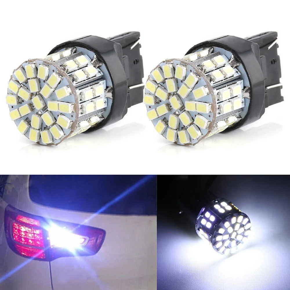 

2Pcs T20 Turn Signal Lamps 7443 W21/5W 1206 LED 50SMD Car Tail Stop Brake Parking Lights Bulbs Long Durability Plug and Play