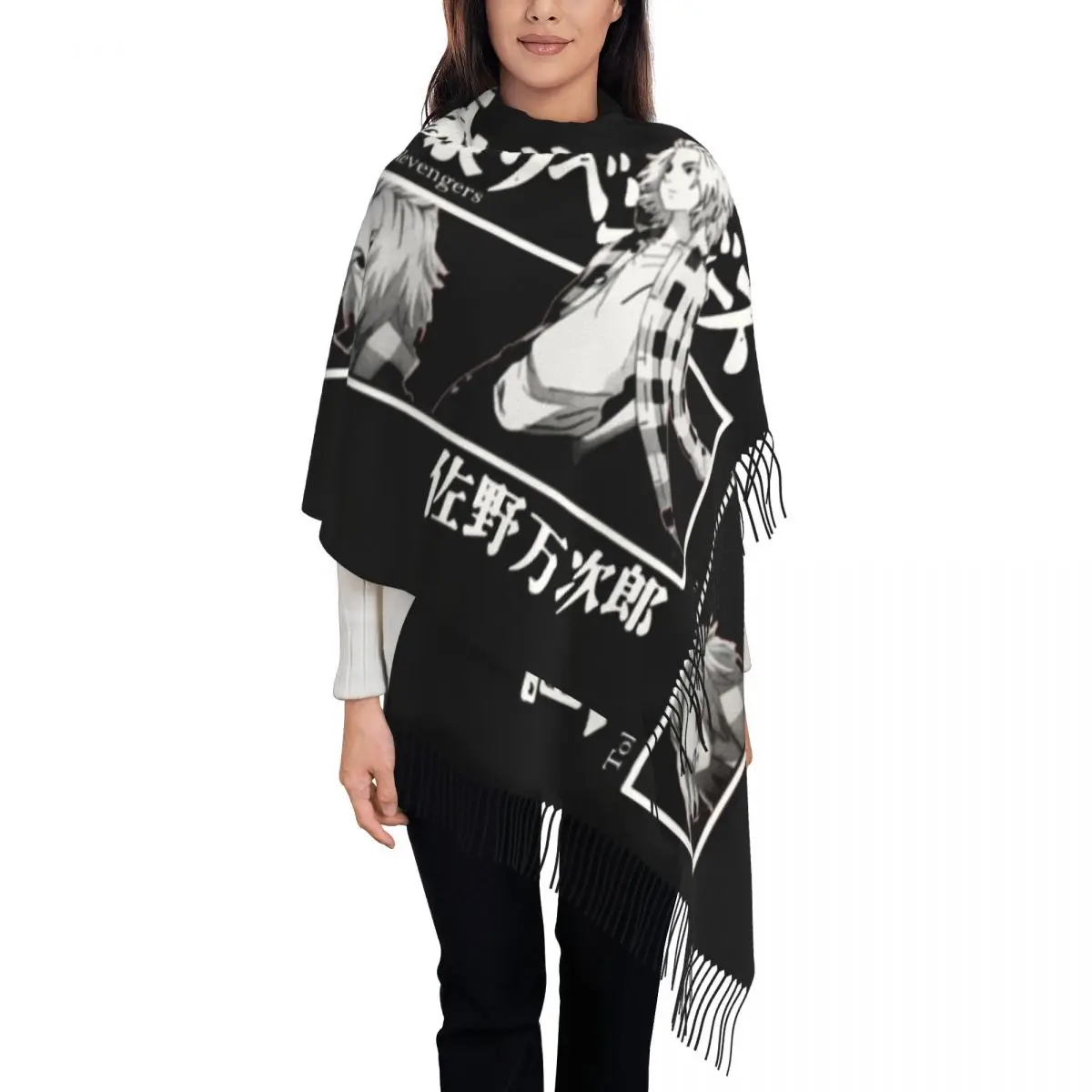 Manjiro Sano Токийский шарф для женщин роскошная зимняя накидка шаль банд Mikey