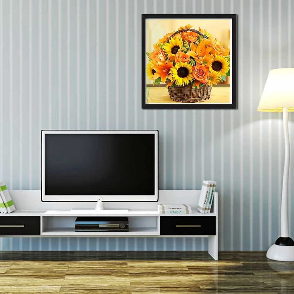 

DIY 5D Diamond Embroidery Painting Kit Cross Stitch Pictures Crafts Household Wall Decor (Flower Basket)