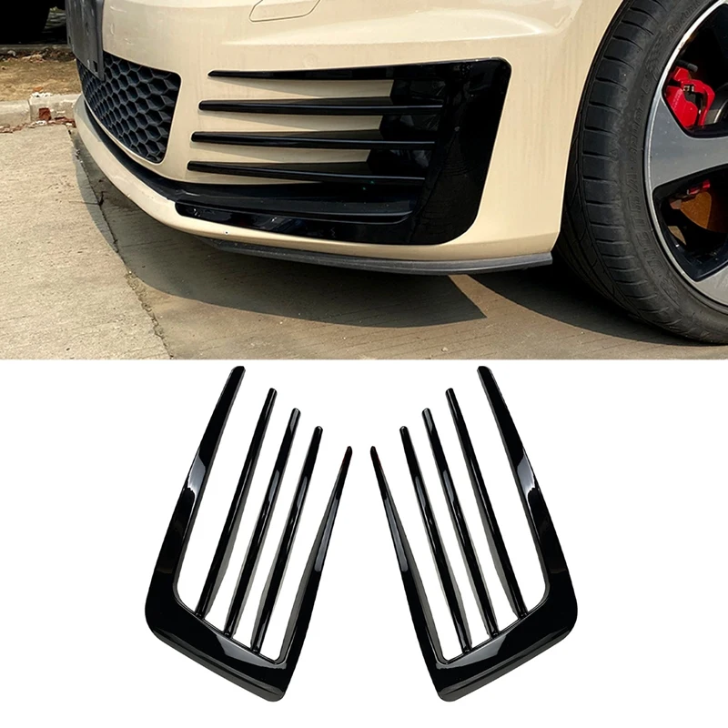 

2Pcs Car Front Bumper Fog Light Grille Cover High Quality Fog Light Cover For Golf MK7 GT-I 2013-2016