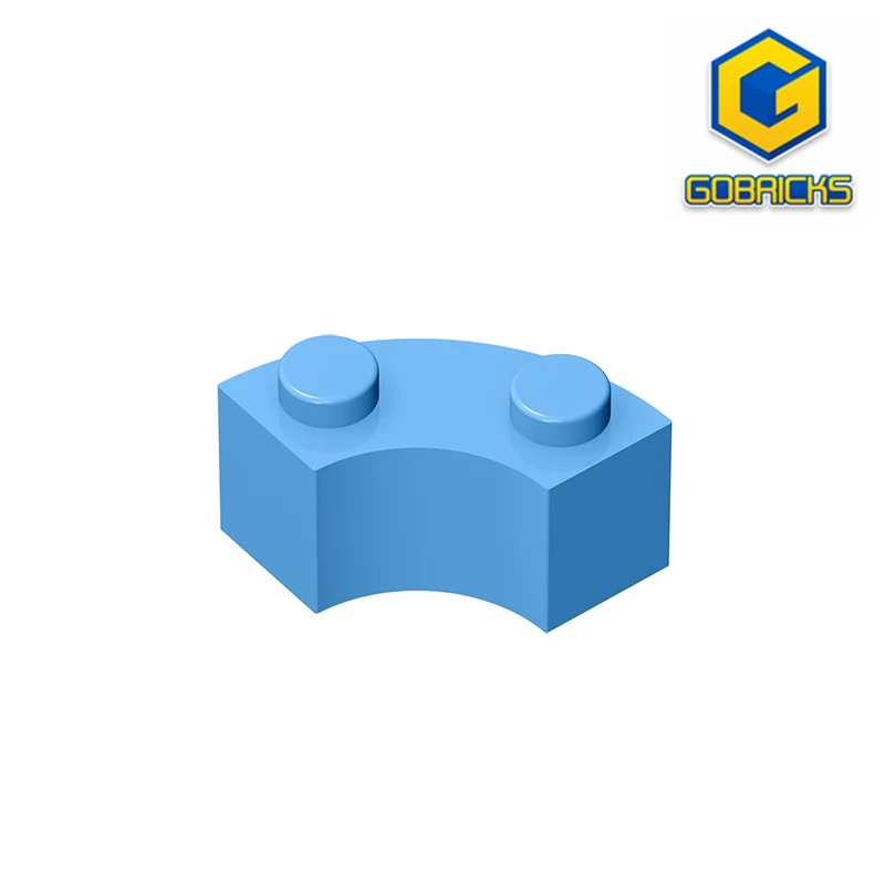 Фото Круглые уголки gobrick GDS-799 2x2macaroni с вырезом-гвоздиком и усиленной нижней стороной, совместимы с lego 85080 3063DIY №1