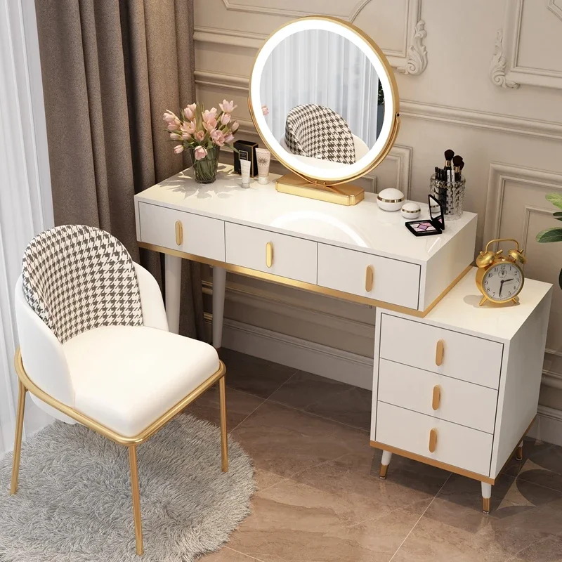 Drawer Organizer Vanity Dresser Bedroom Nordic Luxury Handle Cabinet Makeup Women Penteadeira Para Quarto Fruniture
