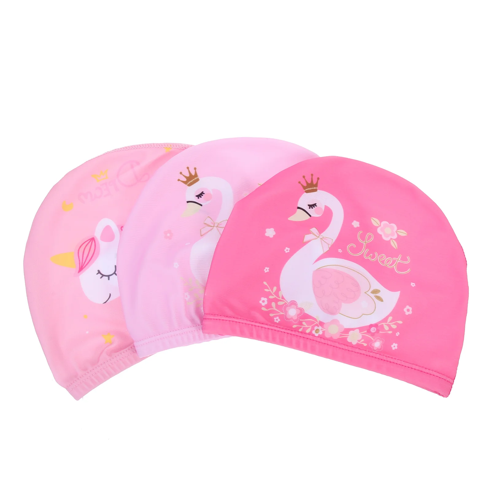 

Cap Swimming Swim Caps Kids Bathinghat Pu Pool Swan Waterproof Girlscartoon Elastichair Sleeping Bonnet Shower