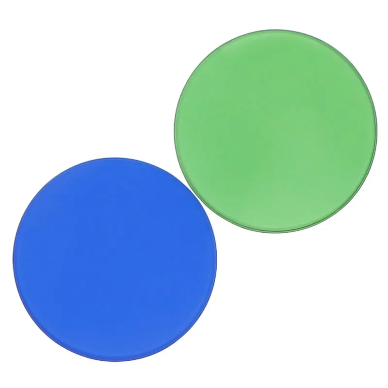 Зеленый сине-белый биологический микроскопный фильтр диаметром 42 мм, прозрачное оптическое стекло толщиной 1,5 мм, с аксессуарами.