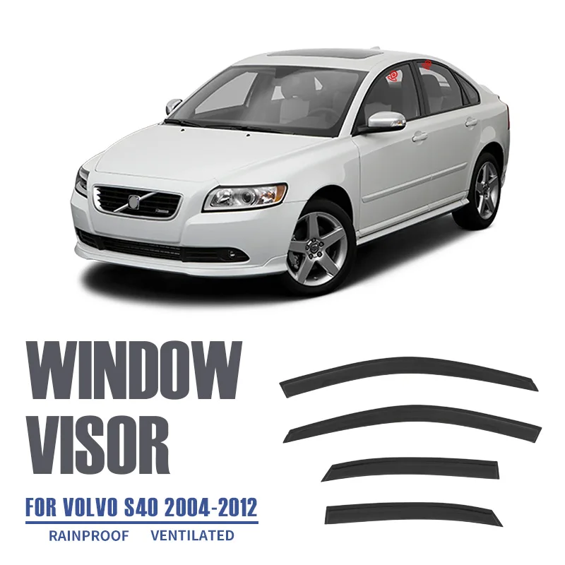 

Пластиковый оконный козырек для VOLVO S40 MK2 2004-2012, вентиляционные оттенки, защита от солнца и дождя для VOLVO S40 MK2 2004-2012