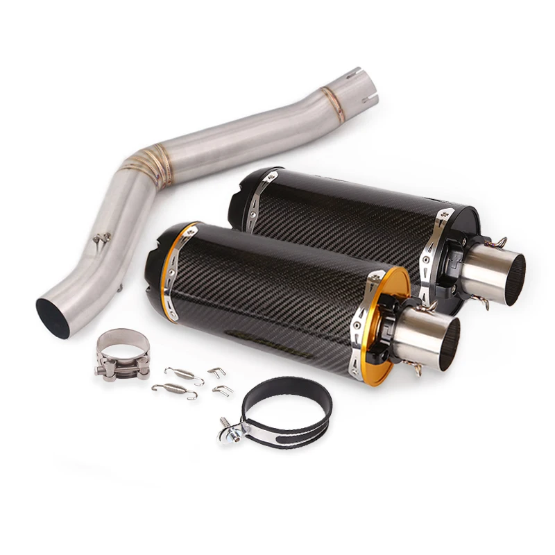 

51mm Motorcycle Exhaust Muffler Escape Aluminum Alloy Baffles Stainless Steel Mid Link For Benelli Leoncino 502C Slip On