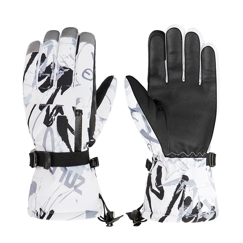 

Winter Snowboard Ski Gloves PU Leather Non-slip Touch Screen Waterproof Motorcycle Cycling Fleece Warm Snow Gloves Unisex