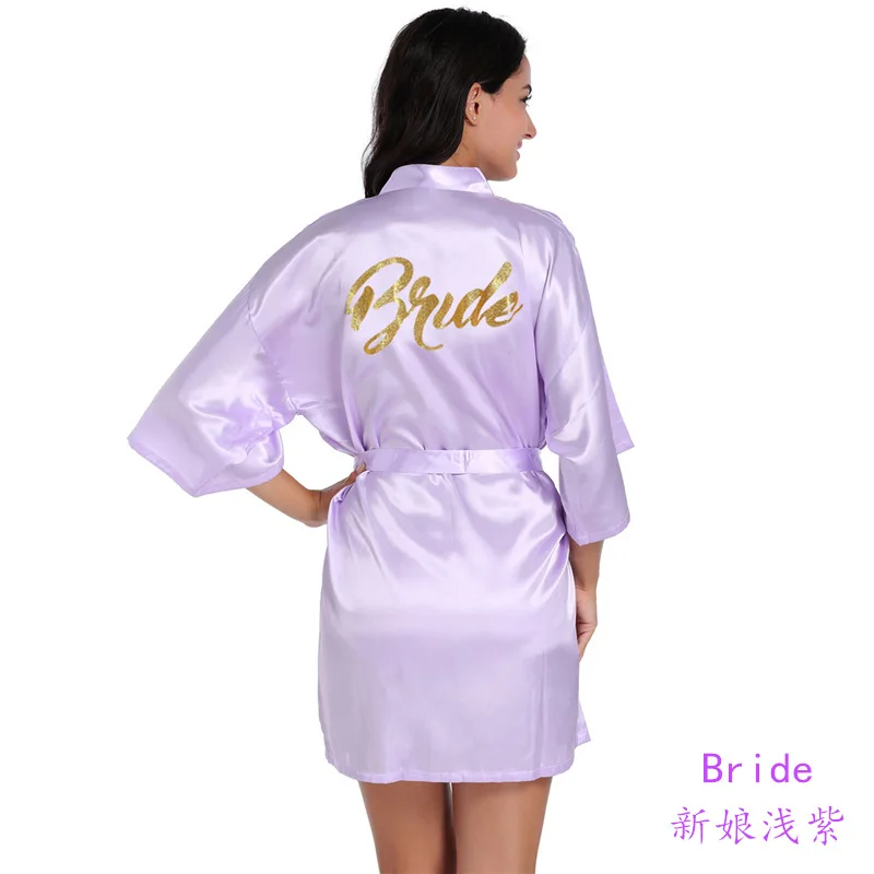 2022 Women's Wedding Dressing Gown Gilded Onion Powder Bride Nightgown Women's Summer Thin Cardigan Bridal Morning Gown Blue