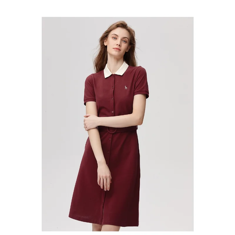 Hazzys Women's Dress Summer Women's A-line Skirt Loose Thin Section Repair Skirt Commuter Casual Dress Fashion Slim Waist Dress