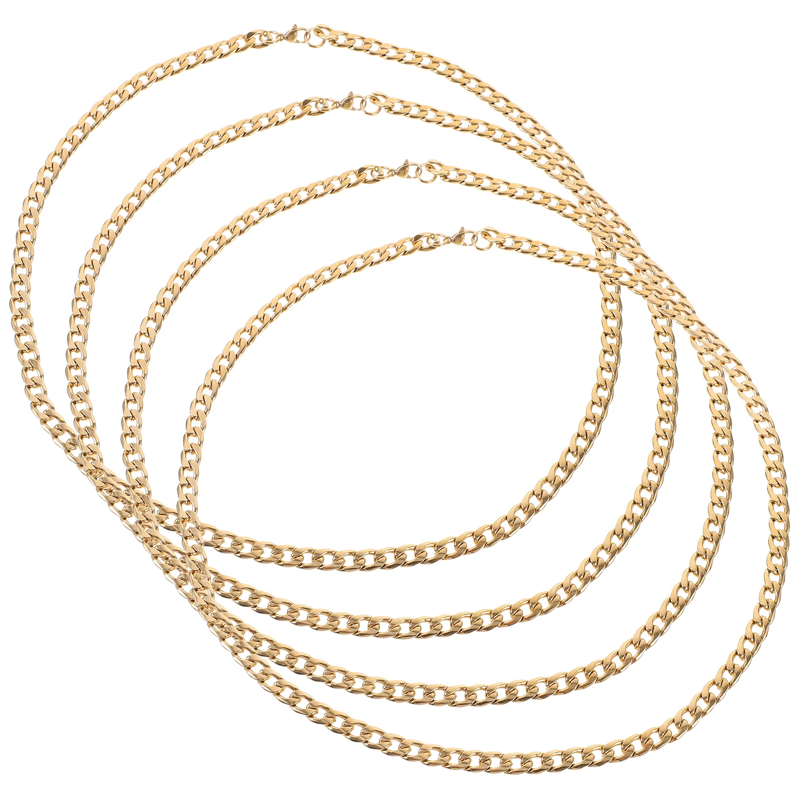 

4 Pcs Mardi Gra Titanium Steel Necklace Chain White for Party Metal Men Gras Earings