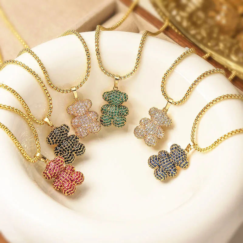 Новое ожерелье для женщин с покрытием из 18-каратного золота кристаллами циркона