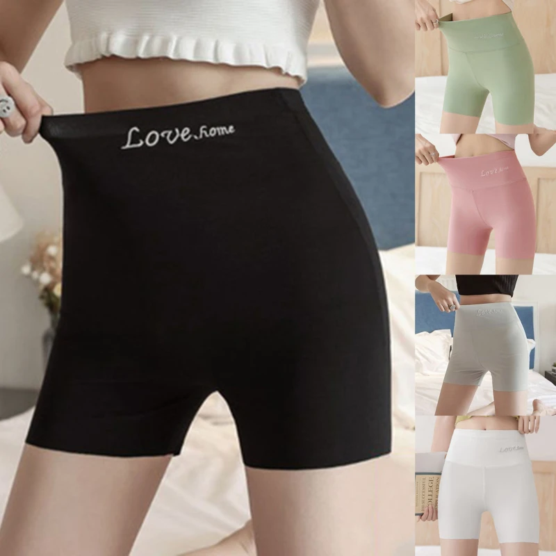 

Summer Women Safety Shorts Pants Seamless Thin Ice Silk High Waist Panties Seamless Anti Emptied Boyshorts Girls Underwear New