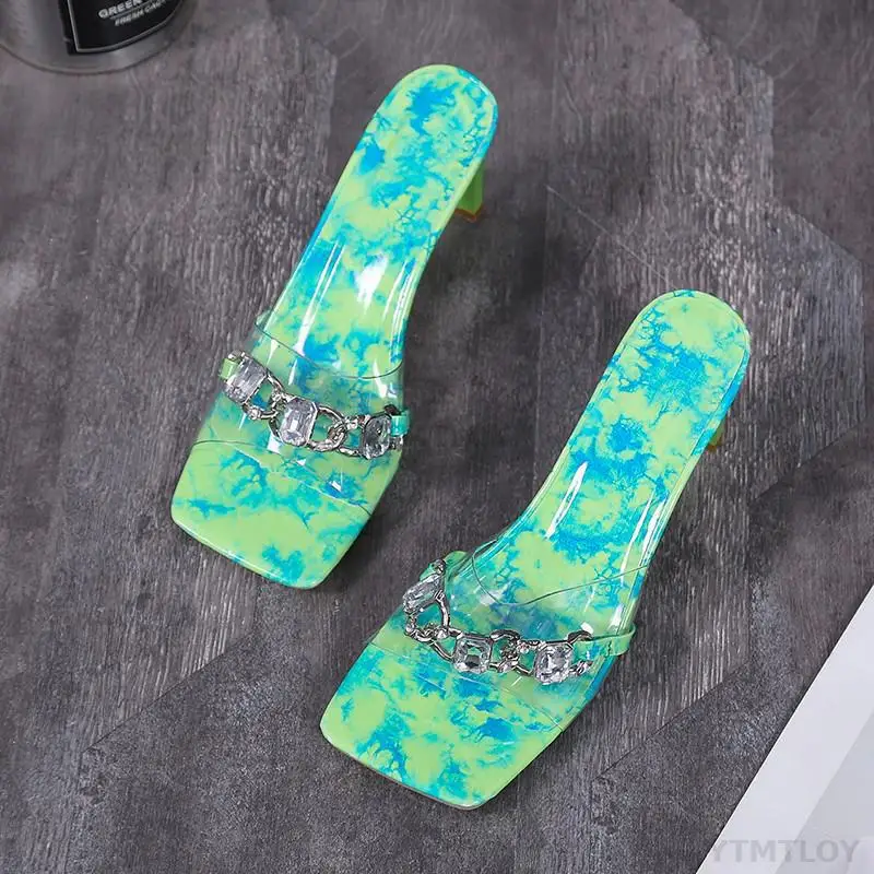 

2022 Summer pu Sandals Fashion Ladies Open Toe Square Toe Pumps Women's Shoes Indoor Ytmtloy Home Slippers Zapatillas Mujer Casa