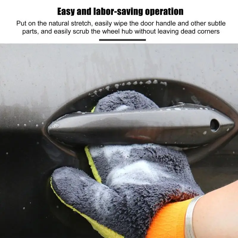 

Double-sided Wash Gloves for Car Wiping Gloves Auto Car Cleaning Tool House Cleaning Sponge For Polishing Washing Scratch
