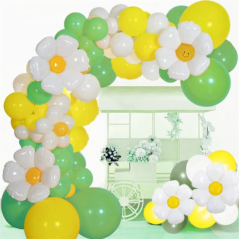 

134pcs Olive Green Latex Balloons Garland Arch Kit with Daisy for Baby Shower Wedding Birthday Party Decoration Anniversaire