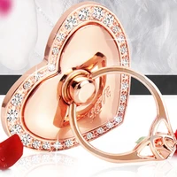 universal metal finger ring mobile phone stand holder fashion jewelry style holder heart shape stand for iphone huawei samsung