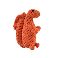 cute squirrel shaped dog hand woven squeaky toys small large dogs interactive bite resistant toy pets accessories supplies