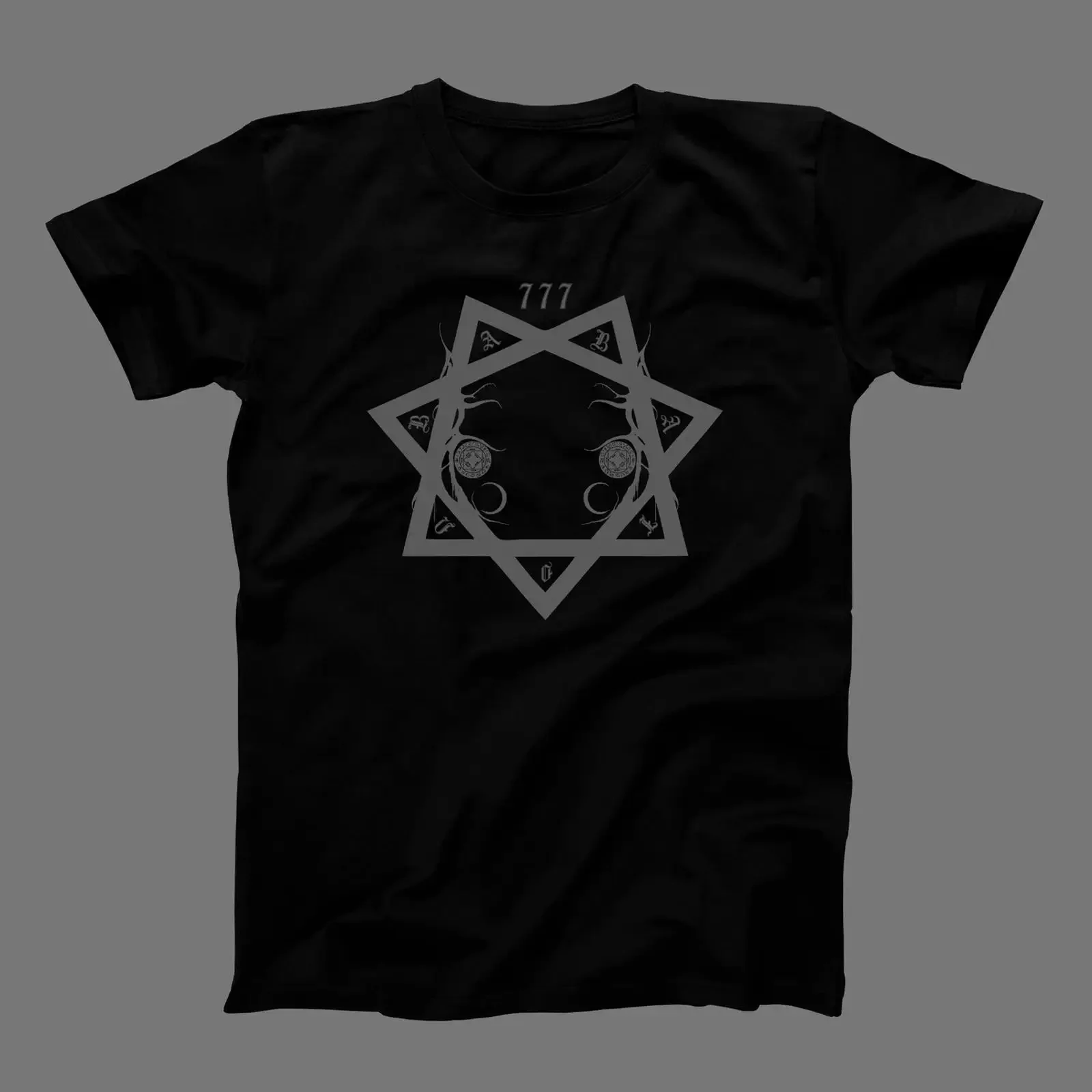 Фото Футболка EQUIMANTHORN BABALON в винтажном стиле с принтами Absu, Rotting Christ, Varathron, Zemial, универсальная, модная, удобная, в стиле стритвир. №1