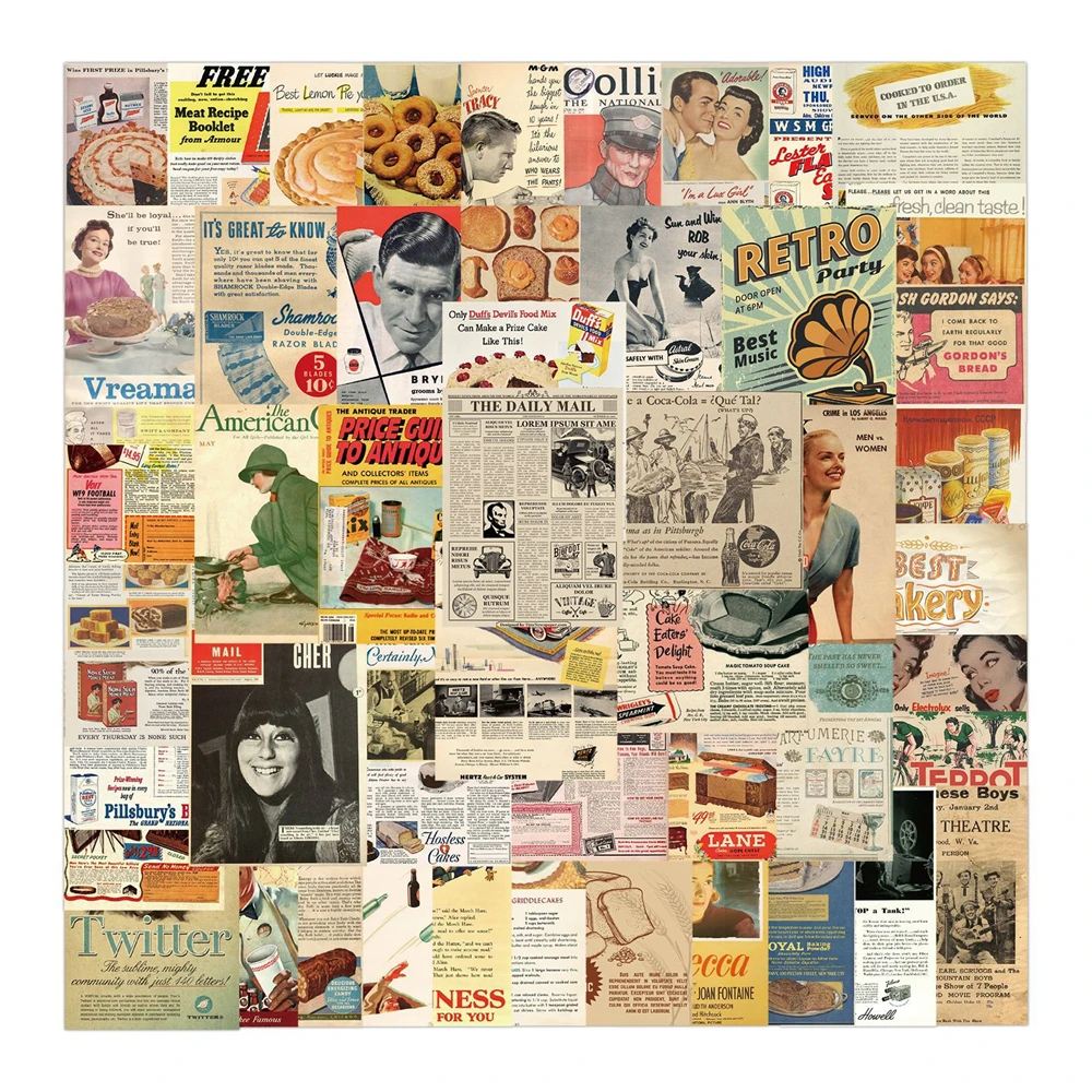 

10/30/50PCS Retro Poster Graffiti Sticker Decoration Luggage Trolley Case Notebook Guitar Mug Waterproof Wholesale