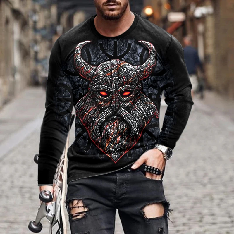 

New 3D Printed Long Sleeve Oversized T-Shirt Fashion Casual Street Sport T Shirt Round Neck Harajuku Breathable Tshirt Tops