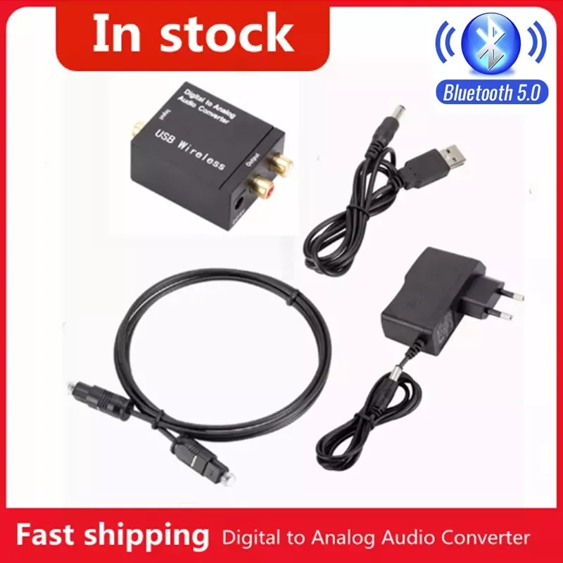 

Newto Analog Audio Converter Bluetooth 5.0 Optical Fiber Toslink Coaxial Signal to RCA R/L Audio Decoder DAC Amplifier