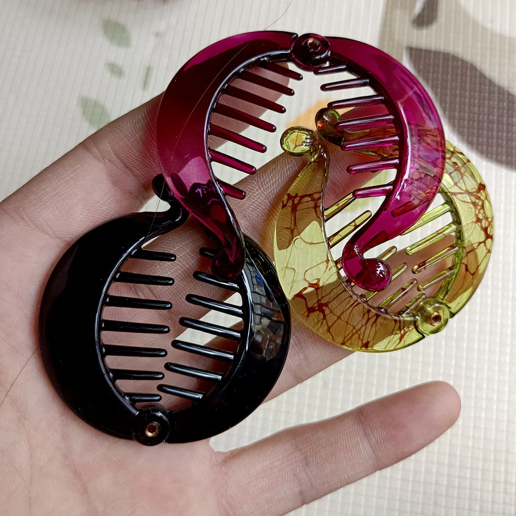 

Small Size Fish Shape Ponytail Clip Claw Ponytail Holder for Women Girls Banana Clips Crabs Black Brown Hair Styling Accessories