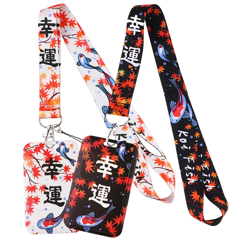 

Lucky koi carp Lanyard for Keys Phone Cool Neck Strap Lanyard for Camera Whistle ID Badge Cute webbings ribbons Gifts