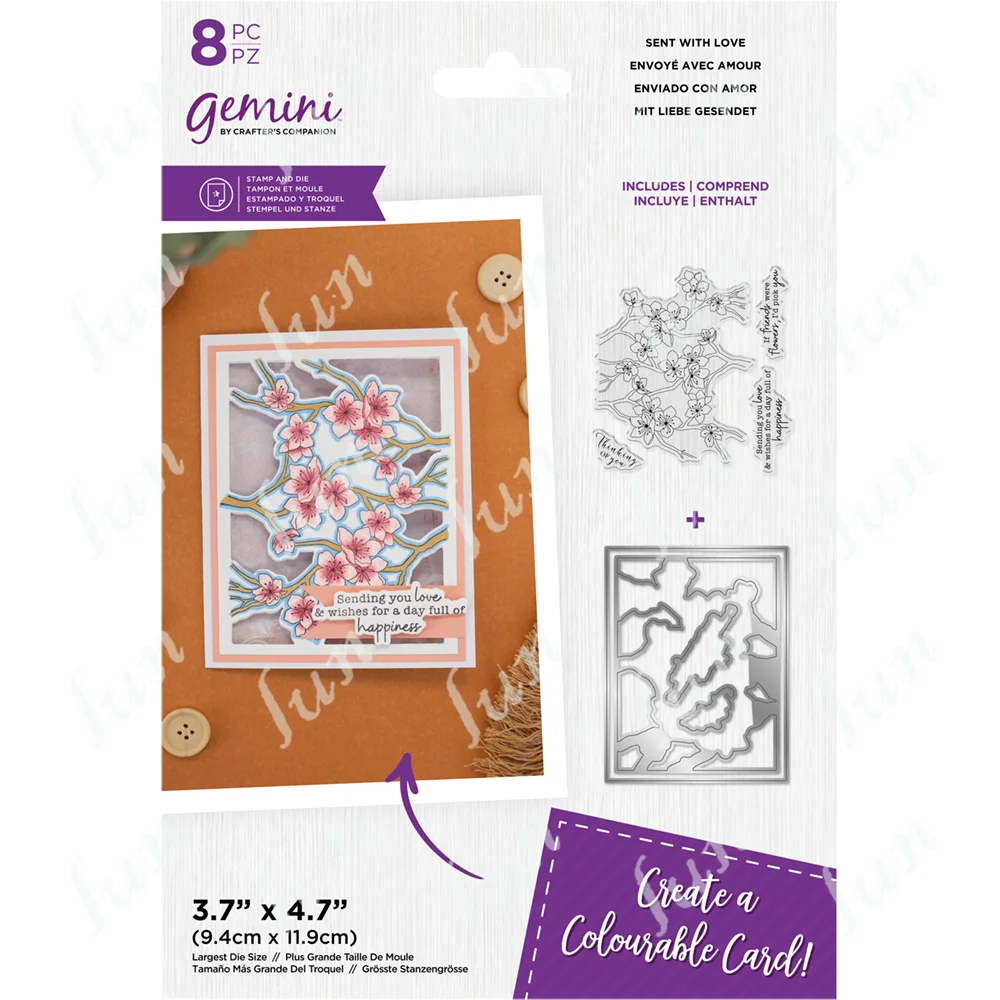 

Scrapbooking Decoration Clear Stamps Stencils Diy Gift Card Cuts Crafts Metal Cutting Dies Sent with Love Molds Embossed Folder