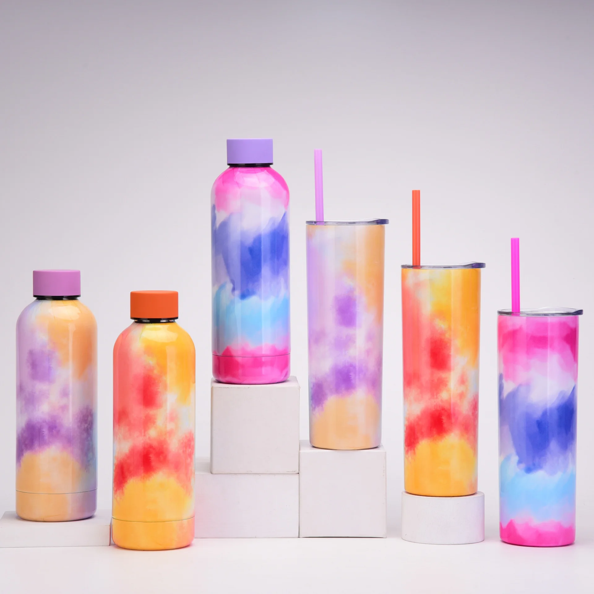 

Новинка 2022, термос из нержавеющей стали с маленьким горлышком, чашка стандартной окрашенной цветной, уличная чашка Творческий галстук, чашк...