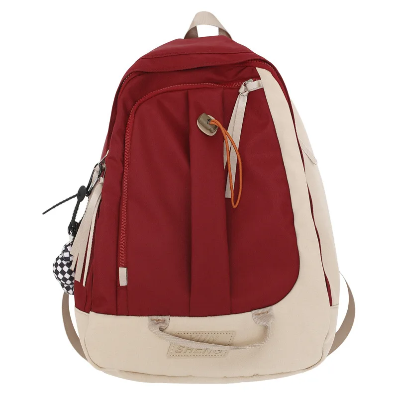 

TRAVEASY Nylon Women Travel Backpack Middle Schoolbags Teenage Girls Cool Women Girls Ladies Bookbags Large Capacity Solid Color