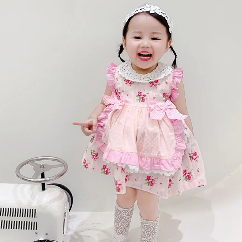 

Spanish Childrens Clothing Girls Strawberry Dress Baby Summer Lotia Dresses Kids Christening LL070