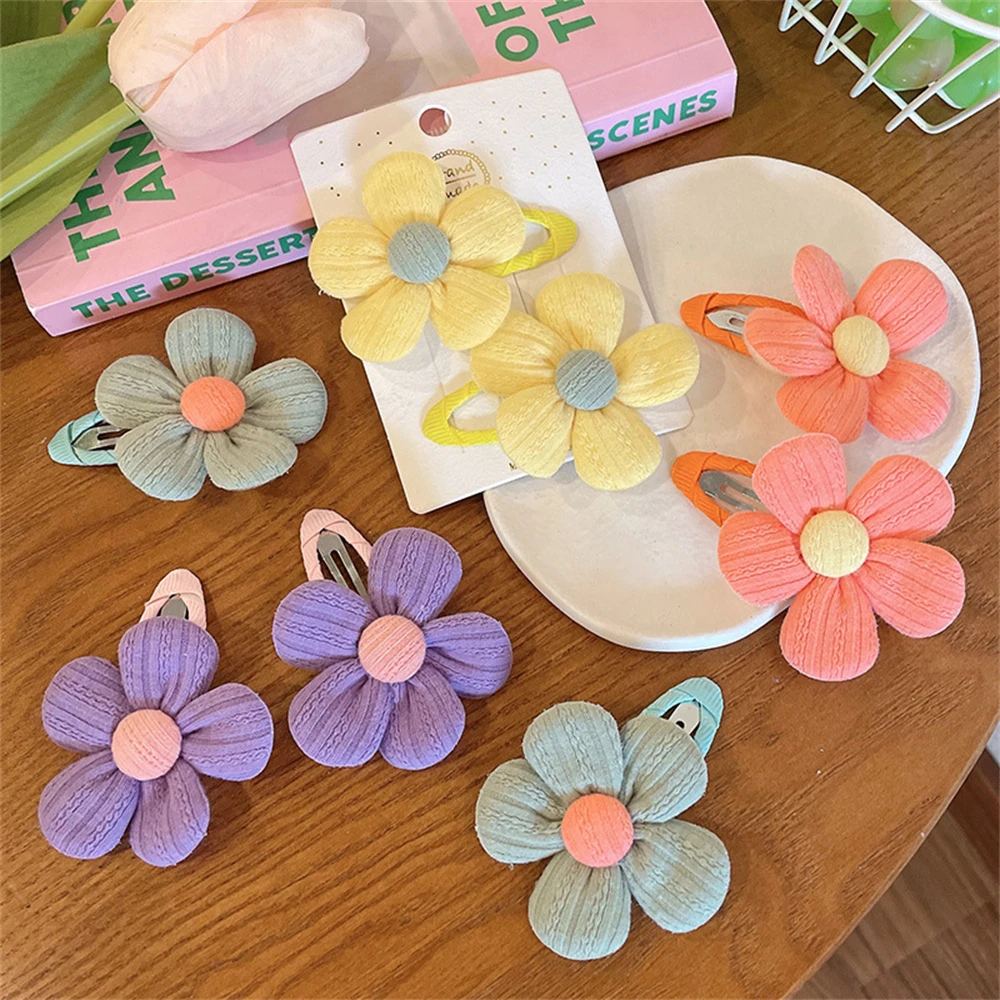 

High-quality Fabric Bangs Clip Multi Scenario Use Not Hurting Bb Clip Flower Design Baby Hairpin Children Hair Accessories Cute