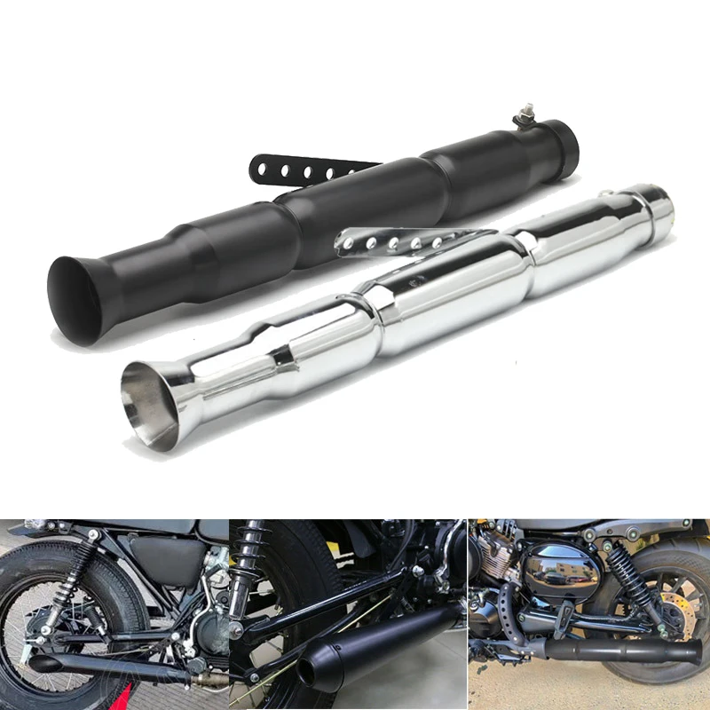 

For Harley Vintage Cafe Racing Motorcycle Exhaust Pipe (41mm) 1 5/8 "(38mm) 1 1/2" (35mm) 1 7/16 "Vintage Motorcycle Exhaust