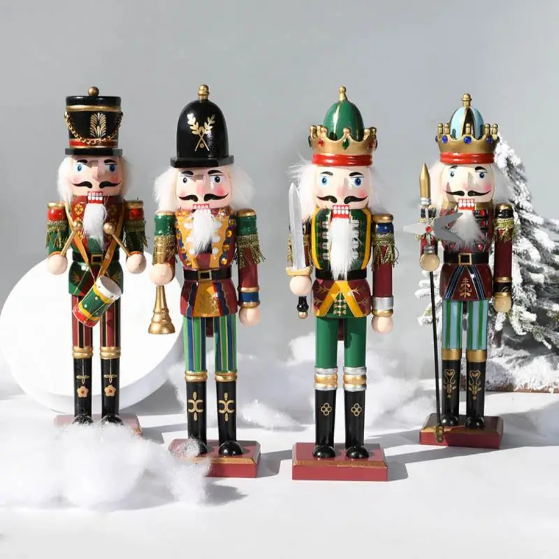 

12 INCH Nutcracker Soldier Puppet Wooden Nutcracker Retro Doll Arts Crafts Christmas Decorations Home Xmas New Year Supplies