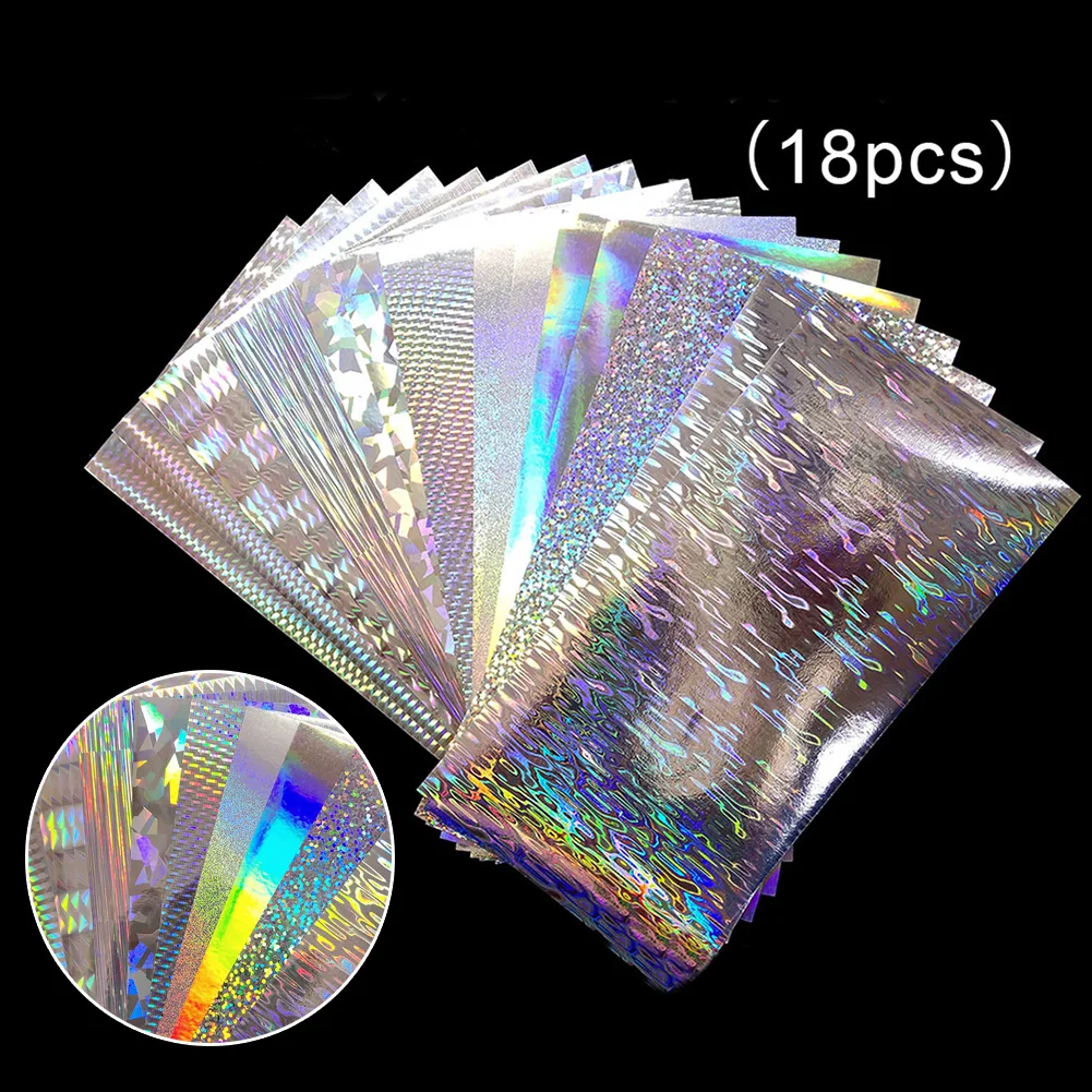 

18pcs 20x10cm Flasher/Dodger/Lure Reflective Holographic Fishing Lure Tape For Lure Making Hard Baits Change Color Sticker