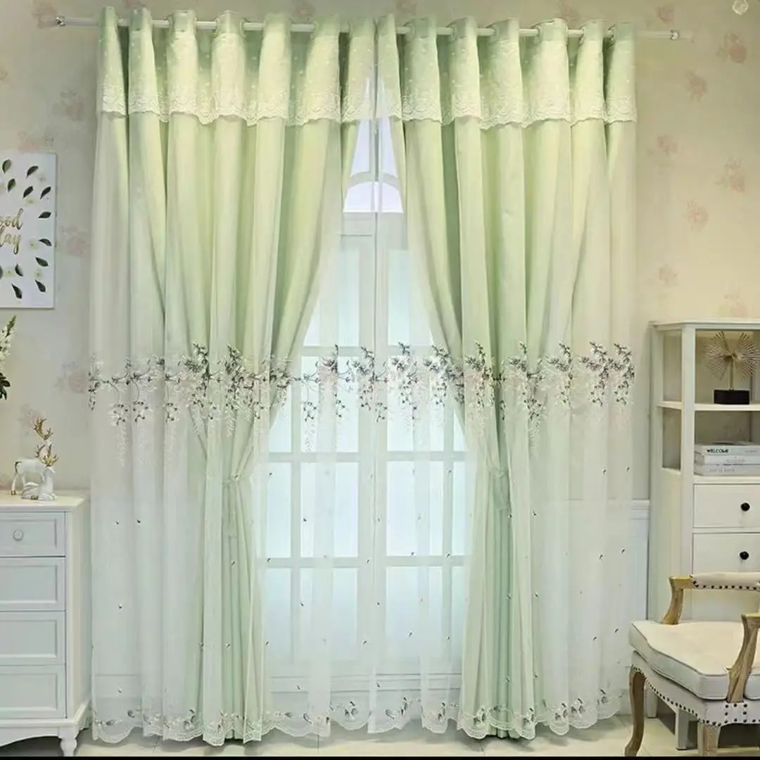 Шторы для гостиной столовой спальни Современные Простые пасторальные вышитые