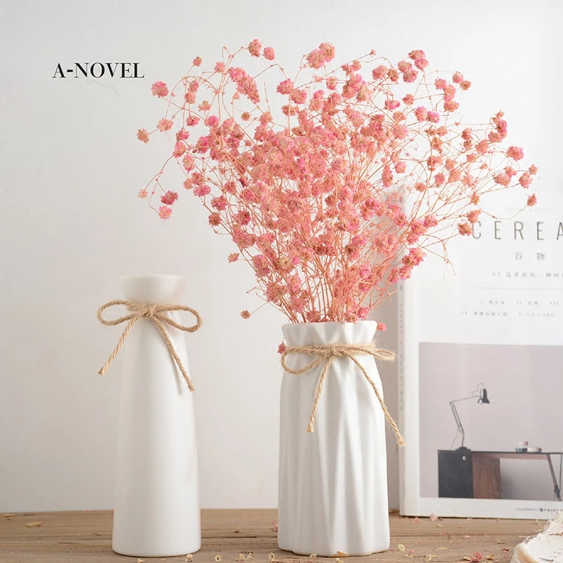 

New Simple Ceramic Small Vase Origami Fresh Dried Flower Vase Living Room Flower Creative Arrangement Decoration Home Decoration