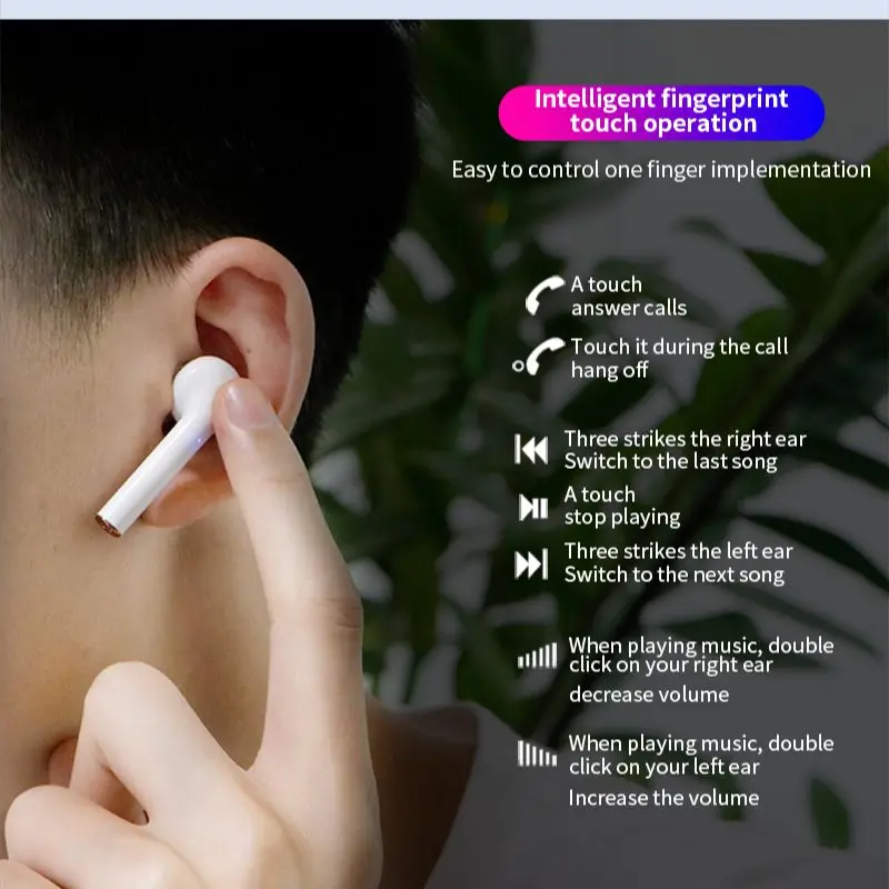 Беспроводные наушники J3 Pro IPX7 Sport Waterproof Earpbones с сенсорным управлением, Bluetooth 5.2 гарнитура с микрофоном Fone on.