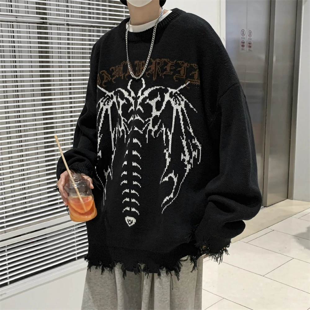 

Retro Fairy Grunge Aesthetic Sweater Women Goth Punk Harajuku Tops Y2k Dark Alternative Women Clothes 2021 Korean Fashion