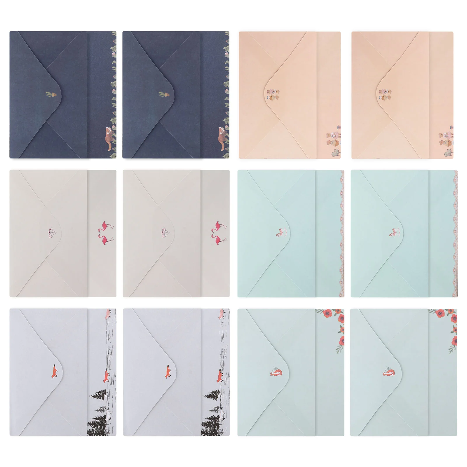 

54pcs Beautiful Writing Stationery Paper Set A5 Letter Paper Envelopes Set
