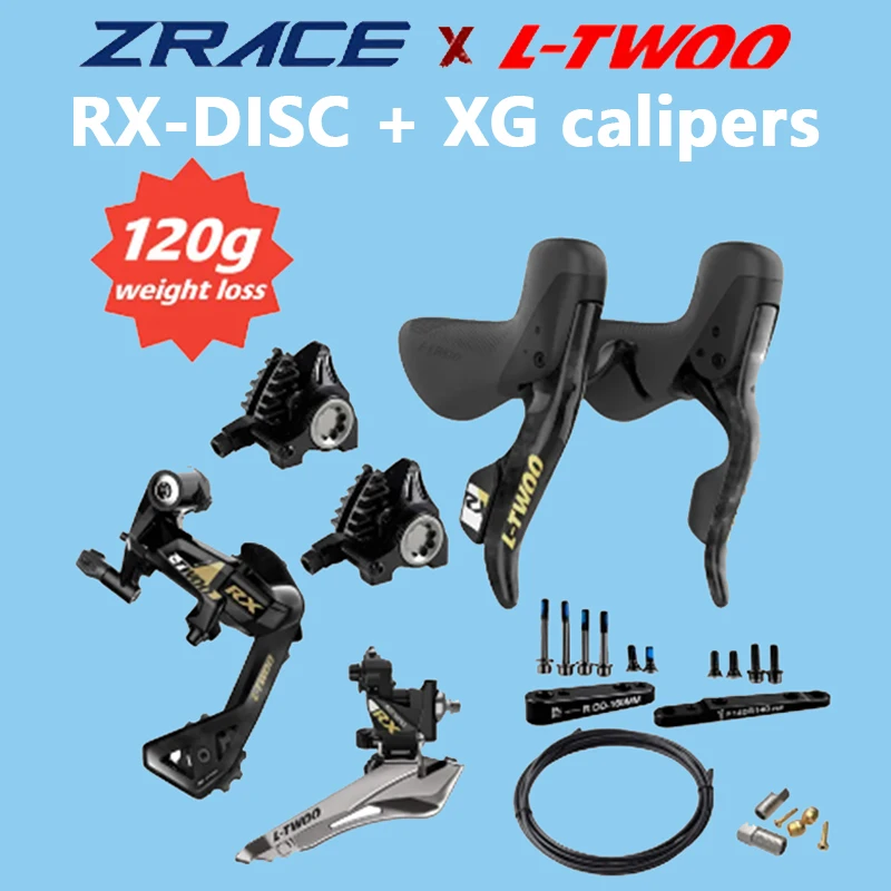 

LTWOO Upgrade RX 12 Disc 2x12s Road Hydraulic Disc Shifter + ZRACE XG Flat Mount Brake Caliper Carbon Fibre Bicycle Derailleur