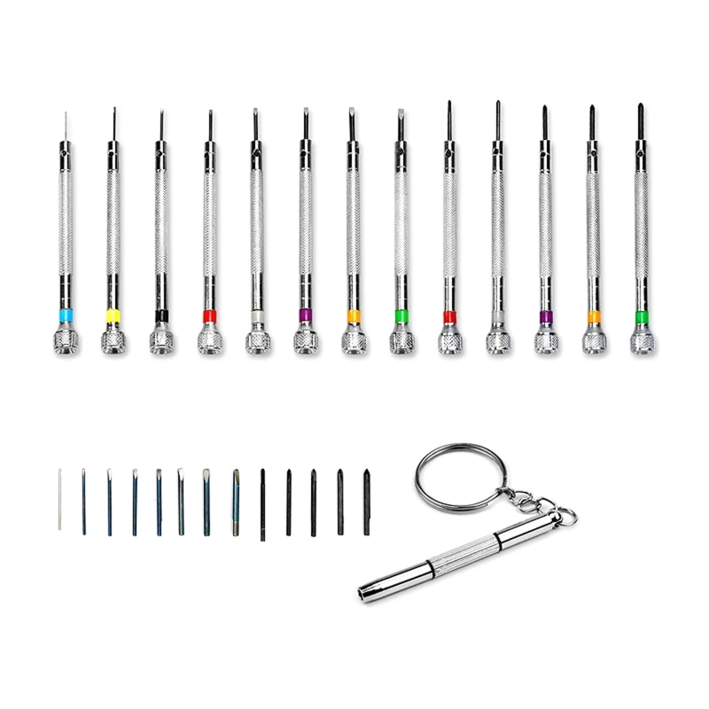 

Professional Screwdriver Set 13 Pcs Micro- Precision Screwdriver Kit 0.6-2.0mm 13 Extra Replace Blades for Watch Repair