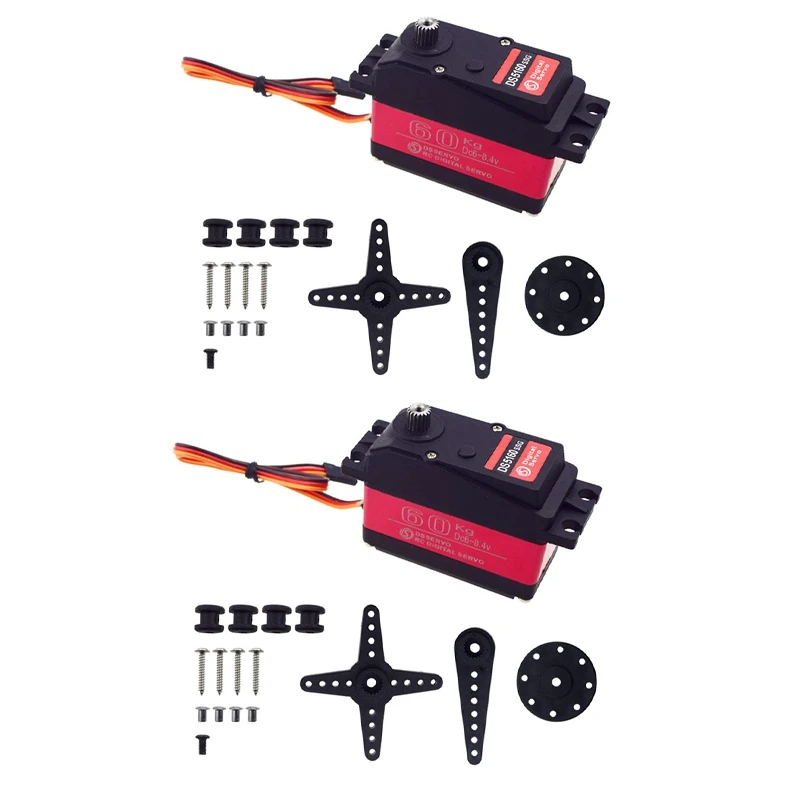 

2X DS5160 SSG 60Kg 8.4V High Voltage Waterproof Digital Servo For 1:5 RC Car SAVOX-0236 LOSI XL 5T Robot Arm 270 Servo