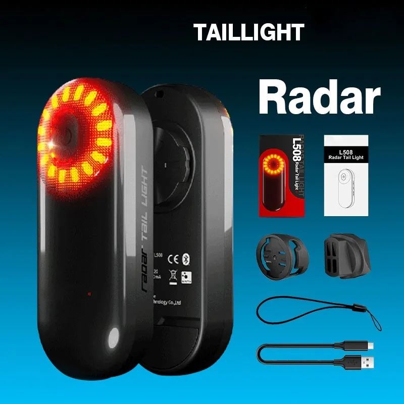 

ZK30 Radar Tail Light L508 Bicycle Rear Brake Sensing Lamp Saddle Seatpost Ebike Waterproof LED Charging Cycling Taillight