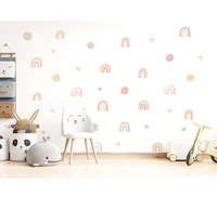 new cartoon boho rainbow wall sticker for baby room children room cute polka dot stars nursery stickers home decoration
