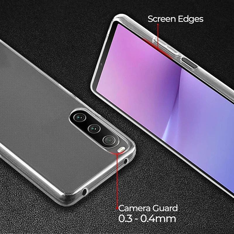 Тонкий противоударный Прозрачный чехол для Sony Xperia 5 V 10 1 VI IV силиконовый из ТПУ